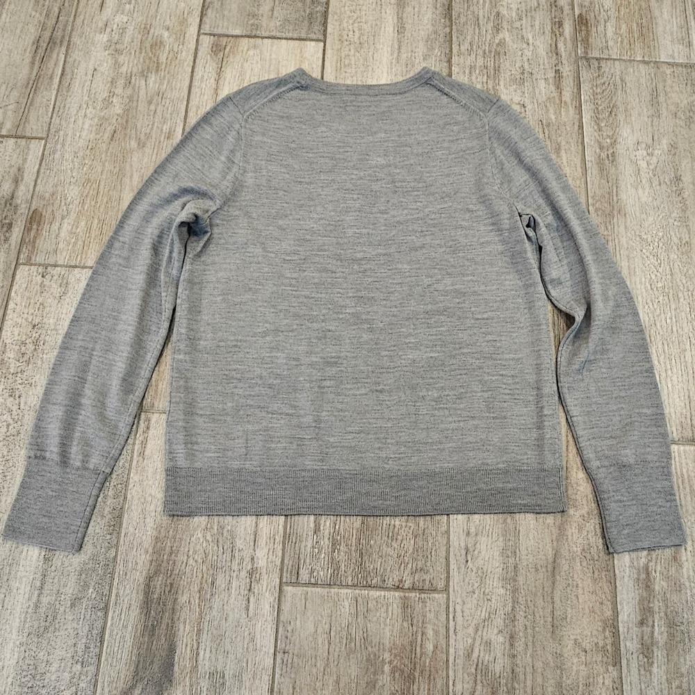 J.Crew Sweater Women M Gray 100% Merino Wool Minimalist Office Preppy Luxury - Picture 6 of 7